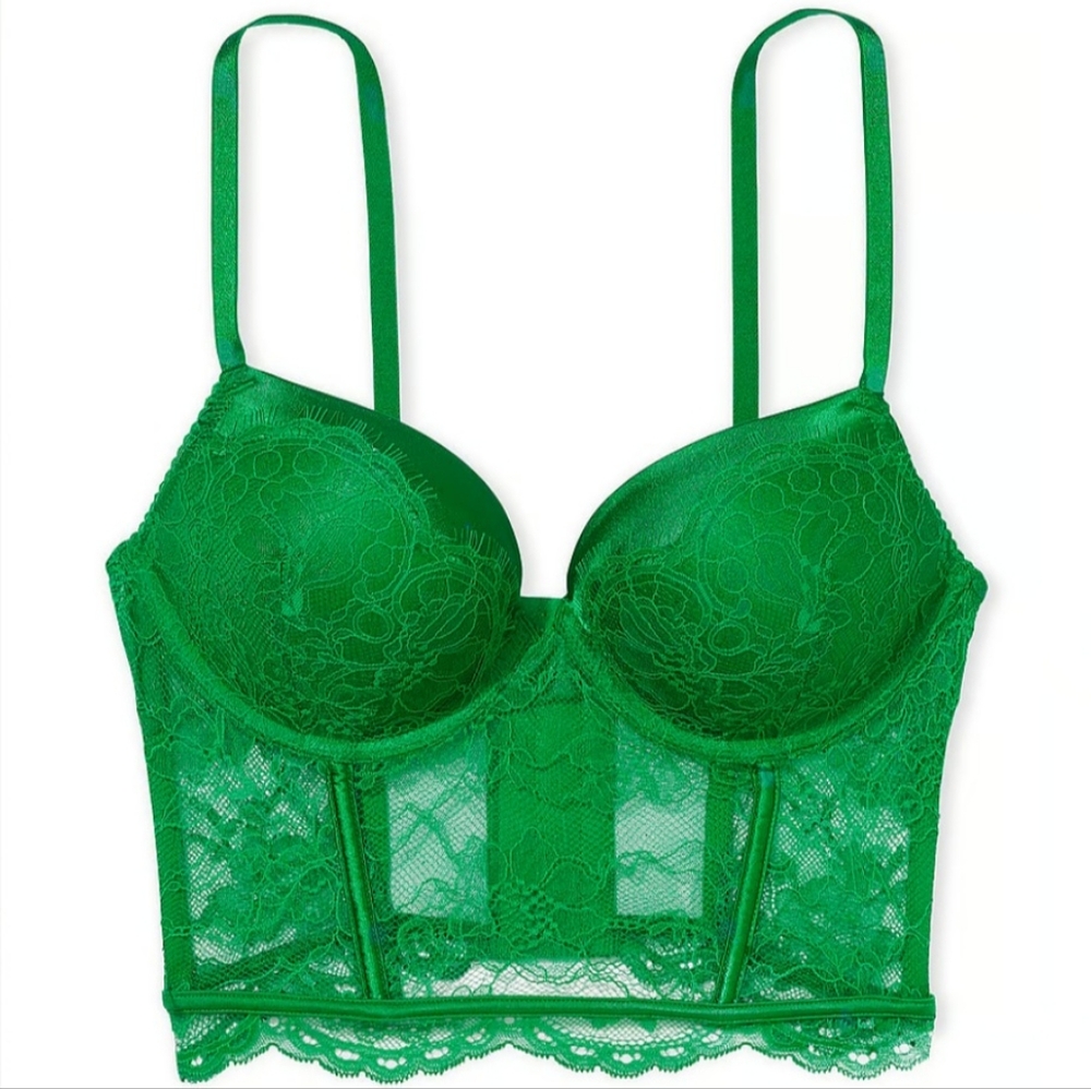 34B 34C 34D Victoria's Secret Bombshell PushUp Corset Top Green